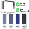 Picture of Silevoler Travel Bottles for Toiletries, 4pcs Tsa Approved 3oz Travel Size Containers, BPA Free Leak Proof Premium Silicone Bottles, Refillable Liquid Squeezable Accessories W/Toiletry Bag (Blue)