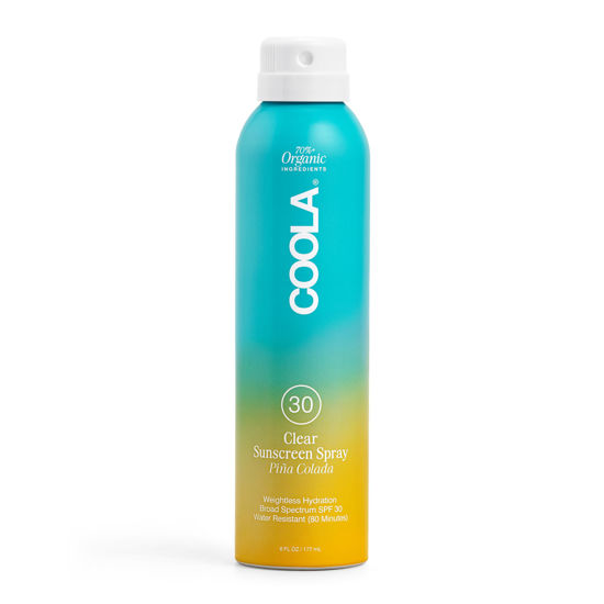 Picture of COOLA Organic Sunscreen SPF 30 Sunblock Spray, Dermatologist Tested Skin Care for Daily Protection, Vegan and Gluten Free, Piña Colada, 6 Fl Oz