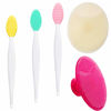 Picture of 5 Pcs Mini Exfoliating Brush Set - 2 Pcs Silicone Facial Cleansing Brush and 3 Pcs Lip Scrub Brush