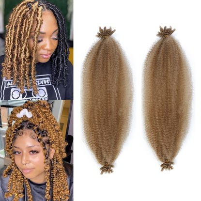 Picture of 18 Inch Pre-Separated Springy Afro Twist Hair 2 Packs Pre-Fluffy Natural Curls are Perfect for Marley Crochet Hair Suitable for Black Women (27#, 18 Inch (Pack of 2))