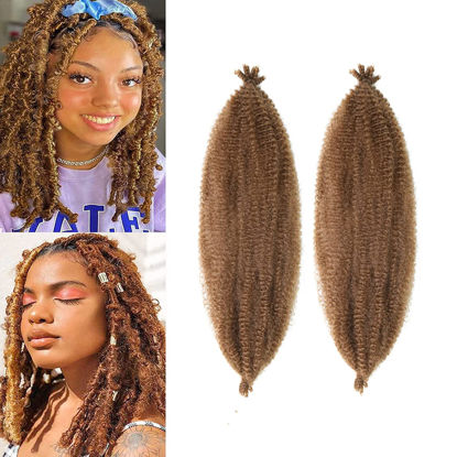 Picture of 2 Packs Pre-Separated Springy Afro Twist Hair 18 Inch Pre-Fluffy Natural Curls are Perfect for Marley Crochet Hair Suitable for Black Women (30#, 18 Inch (Pack of 2))