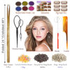 Picture of CelineBella Champagne Gold Hair Tinsel Kit with Tools Fairy Hair Tinsel Hair Extensions Glitter Sparkling Shiny Hair Tensile Hair Accessories for Girls Women