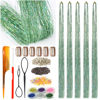 Picture of CelineBella Green Hair Tinsel Fairy Hair Extensions Kit Sparkling Shiny Highlights Glitter Light Green Tinsel Hair Extensions for Women Girls Children