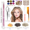 Picture of CelineBella Pink Hair Tinsel Fairy Hair Extensions Kit Sparkling Shiny Highlights Glitter Light Pink Tinsel Hair Extensions for Women Girls Children