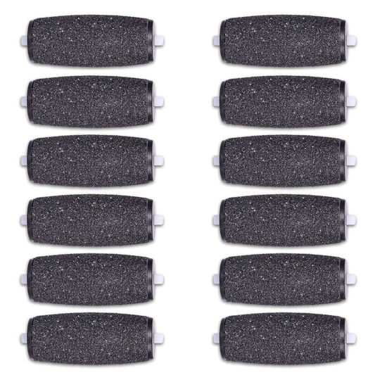 Picture of 12 Extra Coarse Replacement Roller Refill Heads Compatible with Amope Pedi Refills Electronic Foot File