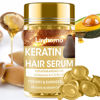 Picture of Keratin Hair Treatment Serum,60 Capsules Hair Treatment Oil for Dry Damaged Hair,Hair Oil with Keratin,Argan Oil-Leave-in Anti Frizz Conditioner with Vitamins A, C, E & B5- No Rinse for All Hair Types