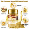 Picture of Keratin Hair Treatment Serum,60 Capsules Hair Treatment Oil for Dry Damaged Hair,Hair Oil with Keratin,Argan Oil-Leave-in Anti Frizz Conditioner with Vitamins A, C, E & B5- No Rinse for All Hair Types