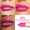 Picture of Oulac Pink Shimmer Lipstick for Women, Infinity High Shine Finish, Hydrating Lip Color Infused with Damask Rose Oil for All-Day Comfort, Gluten-Free Vegan Beauty, D02 Sparkle Sensation