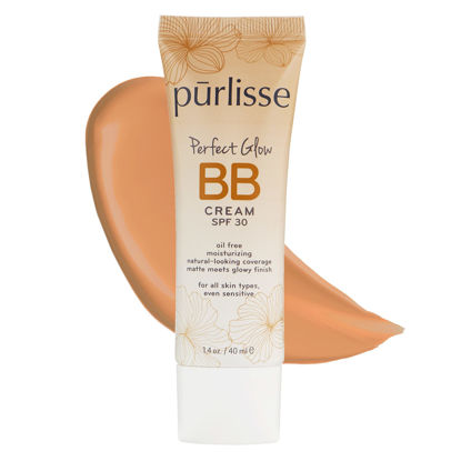 Picture of pūrlisse Perfect Glow BB Cream SPF 30: Clean & Cruelty-Free, Medium Flawless Coverage, Hydrates with Jasmine | Medium Tan 1.4oz