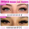 Picture of Lash Extension Kit Fluffy Lash Clusters Kit 280pcs Volume Eyelash Extension Kit 100D/150D 2 Styles Eyelash Clusters Kit Bond and Seal Lash Glue with Tweezers Thick Individual Lashes Kit by Ruairie