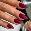 Picture of KQueenest Matte Wine Red Press on Nails Medium Almond, Pure Color Stiletto Acrylic Nails Press on, Medium Fake Nails for Women Winter Wear, Natural Glue Nails Manicure in 24 Pcs