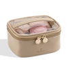 Picture of Pocmimut Makeup Bag,PU Leather Clear Makeup Bag Travel Makeup Bag Car Essentials for Women,Travel Essentials Cosmetic Bag Organizers(Apricot)