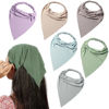 Picture of 6 Pack Hair Scarf Headband for Women - Elastic Hair Kerchief Large Boho Triangle Bandana Head Scarf with Clips Non Slip Solid Color Headbands Hair Scarves for Teen Girls