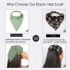 Picture of 6 Pack Hair Scarf Headband for Women - Elastic Hair Kerchief Large Boho Triangle Bandana Head Scarf with Clips Non Slip Solid Color Headbands Hair Scarves for Teen Girls