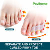 Picture of Povihome 10 Pack Pinky Toe Separator and Protectors, Triple Gel Toe Separators for Overlapping Toe, Curled Pinky Toes Separate and Protect