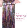 Picture of WENNALIFE Hair Tinsel for Girls, Mix 3 Colors Fairy Hair Tinsel Kit 1200 Strands 6PCS 48 Inch Heat Resistant Glitter Tinsel Hair Extensions Kit Christmas Hair Feathers Tinsel for Hair Sparkle Strands