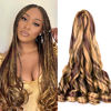 Picture of French Curly Braiding Hair,16Inch 8Pack Loose Wavy Bouncy Braiding Hair Extensions P27/33 75g/Pack French Curls Synthetic Hair Extensions(16 Inch,8 Packs,P27/33)