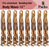 Picture of French Curly Braiding Hair,16Inch 8Pack Loose Wavy Bouncy Braiding Hair Extensions P27/33 75g/Pack French Curls Synthetic Hair Extensions(16 Inch,8 Packs,P27/33)