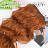 Picture of ALXNAN Clip in Hair Extension,Long Wavy Hair Extensions 20 Inch Orange Red 4PCS Thick Hairpieces for Women