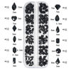 Picture of HNUIX Nail Rhinestones - 2920pcs 3D Multi Shape Size, Black Nail Gems, Flat Back, with Kit, for Nail Art, DIY Decorations