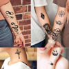 Picture of Bilizar 48 Sheets 3D Small Temporary Tattoos For Kids Women Neck Girls Arm Boys, Temp Tiny Halloween Tattoo Stickers Men Spider Cross Scorpion Snake Tiger Lion, Flower Ghost Skull Fake Tatoos Acnhor