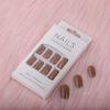 Picture of 24PCs Press On Nails, Short Square Medium Shape, Solid Dark Color Fake Nails, Stick on Nails Glue on Nails Short Coffin False Nails (Coffee)