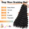 Picture of Eerya Ocean Wave Crochet Hair 18 Inch 6 Packs Deep Wave Crochet Hair for Black Women Synthetic Wavy Curly Braiding Hair for Boho Braids (18 inch,1B)