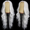 Picture of AISI HAIR White Wig for Women, Long White Wavy Lace Hairline Wig, 26 Inch Middle Part Synthetic Wig for Daily Party