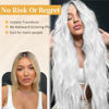 Picture of AISI HAIR White Wig for Women, Long White Wavy Lace Hairline Wig, 26 Inch Middle Part Synthetic Wig for Daily Party
