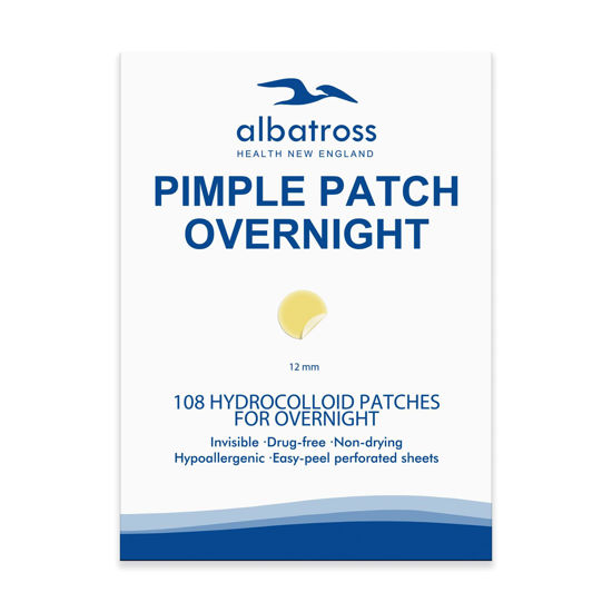 Picture of Overnight Acne Pimple Patches for Face (108 Counts), Spot Dots Cover by Albatross Health New England, Hydrocolloid Treatment Stickers, Zit Blemish Patch