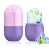 Picture of Ice Roller for Face and Eye, Silicone Ice Facial Roller Ice Holder, Face Ice Mold Skin Care, Face Icers Reusable Ice Cube Roller for Shrink Pores Anti Wrinkle Reduce Puffiness, Purple