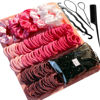 Picture of YANRONG Hair Accessories for Woman Set, 755PCS Seamless Ponytail Holders Variety Hair Scrunchies Hair Bands Scrunchy Hair Ties For Thick and Curly (Rose)