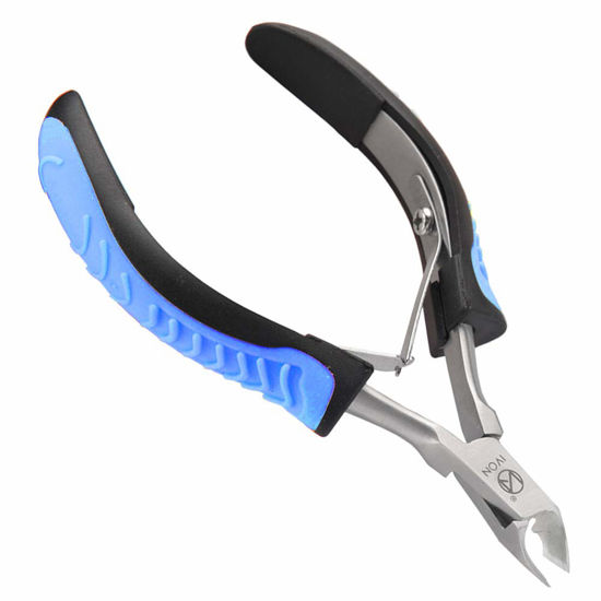 Picture of IVON Cuticle Trimmer, Professional Non-Slip Cuticle Cutter Stainless Steel Nipper Blue