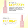 Picture of Makartt Gel Top Coat and Base Coat Kit: Clear Gloss Shiny No Wipe Stain Resistant General Top Coat Nail Polish UV and Primer for Acrylic Nails Dip Powder Gel Nail Polish Beauty Gift