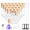 Picture of PrettyCare Essential Oil Roller Bottles 10ml (24 Pack Clear Glass Bottle with Gold Cap, 4 Extra Roller Balls，48 Labels, 2 Openers, 2 Funnels Roller Balls For Essential Oils, Roll on Bottles