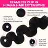Picture of Lashey Seamless Clip in Hair Extensions Human Hair 150g 9pcs 22 Inch Body Wave #1 Jet Black Clip in Hair Extensions for Women Natural Hair Extensions