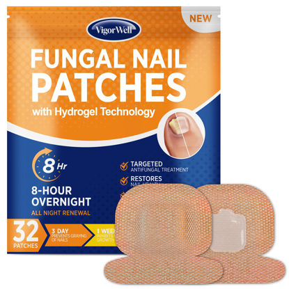 Picture of Toenail Fungus Treatment Extra Strength - (Medium) 32 Nighttime Hydrogel Patches for Overnight Toenail Repair - Visible Results in 8 Hours - Fungal Nail Patches for Toenail Fungus Relief