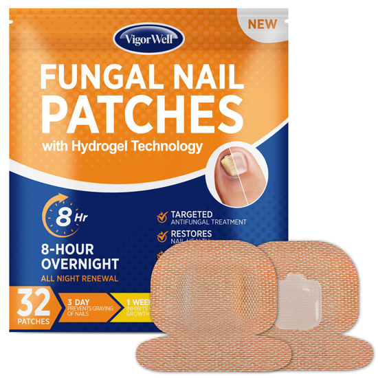 Picture of Toenail Fungus Treatment Extra Strength - (Medium) 32 Nighttime Hydrogel Patches for Overnight Toenail Repair - Visible Results in 8 Hours - Fungal Nail Patches for Toenail Fungus Relief