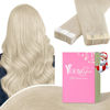 Picture of YoungSee Platinum Blonde Tape in Extensions Human Hair 24 Inch Seamless Tape in Hair Extensions Human Hair Platinum Blonde Tape on Hair Extensions Human Hair Blonde for Long Hair 20pcs 50g