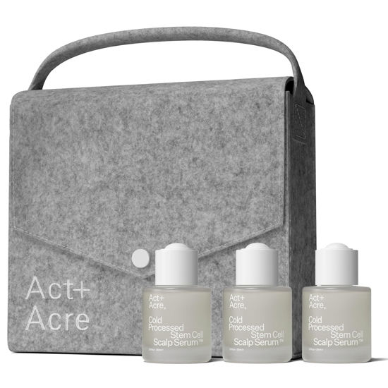 Picture of Act+Acre 3-Pack Mini Cold Processed Stem Cell Scalp Serum - Promotes Thicker and Fuller-Looking Hair - Soothes and Hydrates the Scalp - Sulphate and Paraben Free - Aloe Vera for Improved Scalp Health.
