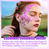 Picture of Allstarry Holographic Chunky Body Glitter 4 Colors Cosmetic Face Glitter Makeup Colorful Mermaid Sequins Hair Face Paint Sparkling Festival Outfits Rave Accessories for Women Makeup
