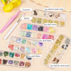 Picture of editTime 5 Boxes 3D Nail Art Crushed Sea Shell Irregular Iridescent Natural Abalone Seashell Slices Starfish Metal Sea Star Conch Moon Triangle Rivet Gems(sea shell kit)