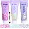 Picture of Body Face Chunky Glitter Gel: Pink White Silver Face Sparkles Glitter Gel Makeup for Singer Concerts Disco Festival Rave Accessories 150ml Chunky Sequins Mermaid Face Body Hair Glitter Gel