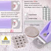 Picture of Light Purple Adjustable Nail Clippers with Magnet Sizers for Acrylic Nails, Professional Stainless Steel Fake False Nail Tip Clipper Cutter Trimmer, Manicure Tool for Salon Home Nail Art