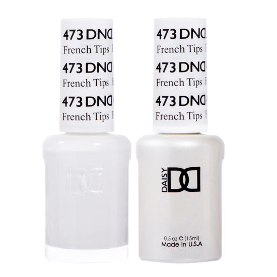 Picture of DND Gel Polish Set, White Collection, UV/LED Gel Polish and Air Dry Nail Lacquer, Matching Chip-Free Polish Duo, 473 French Tips, 0.5 Fl Oz