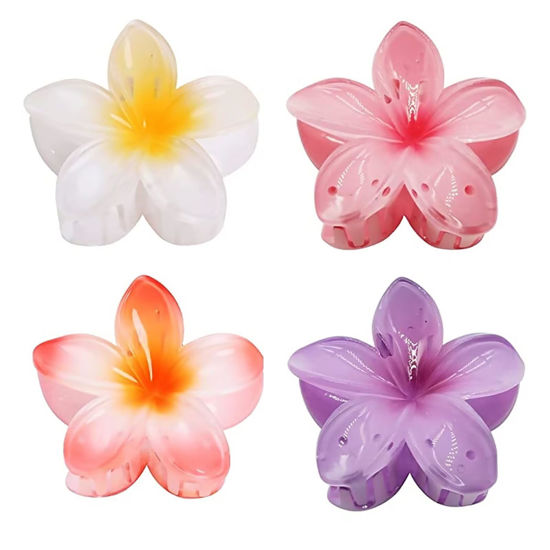 Picture of GQLV Large Claw Clips for Thick Hair - Strong Hold Nonslip Hawaiian Flower Hair Accessories, Banana Clip for Thin Hair
