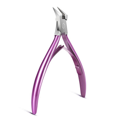 Picture of FERYES Toenail Clipper Straight Blade for Ingrown and Thick Nails - Stainless Steel and Sharp Pointed Tip Ingrown Nail Clipper - Wide Jaw Toe Nail Cutter Ingrown Tool