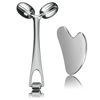 Picture of Yeamon Face Massager, Metal Face Roller Gua Sha Massage Tool for Face Neck Eye Body Skin Care, Facial Roller Gifts for Her, Women and Girl