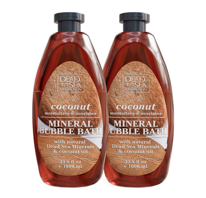 Picture of Dead Sea Collection Bubble Bath with Coconut for Women and Men - Coconut Oil and Pure Dead Sea Minerals - Nourishing and Moisturizing Skin - Pack of 2 (67.6 fl.oz)