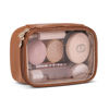 Picture of Pocmimut Makeup Bag,PU Leather Clear Makeup Bag Travel Makeup Bag Car Essentials for Women,Travel Essentials Cosmetic Bag Organizers(Brown)
